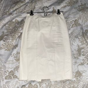 White leather skirt